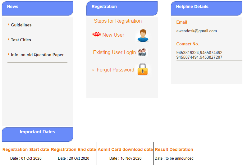 aps-csb.in Admit Card 2020