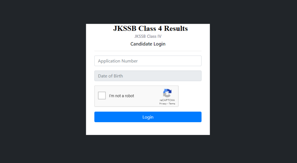 JKSSB Class IV Result 2021