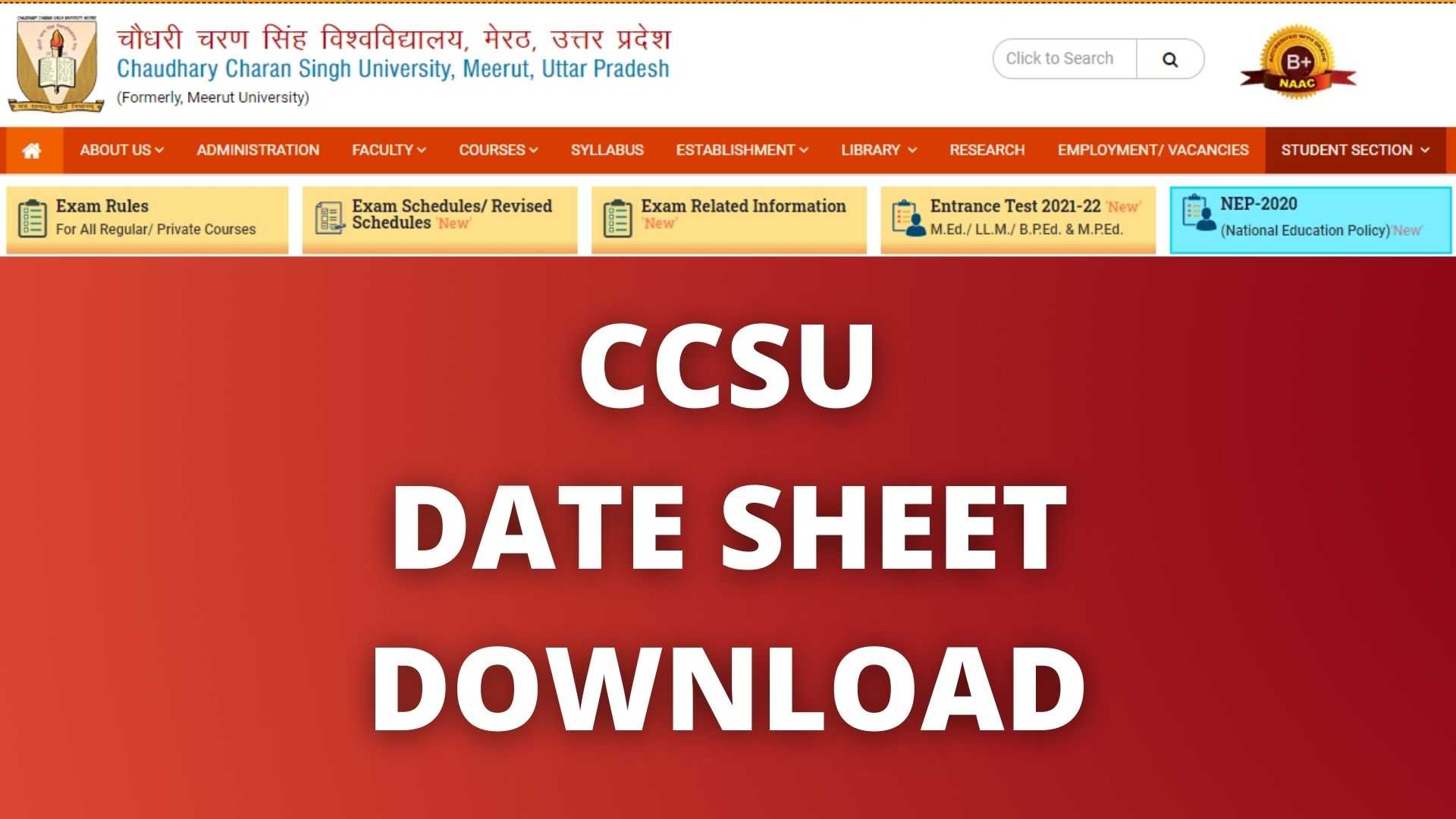 CCSU Date Sheet 2022 BA BCOM BSC 1-2-3 Year ccsuniversity.ac.in