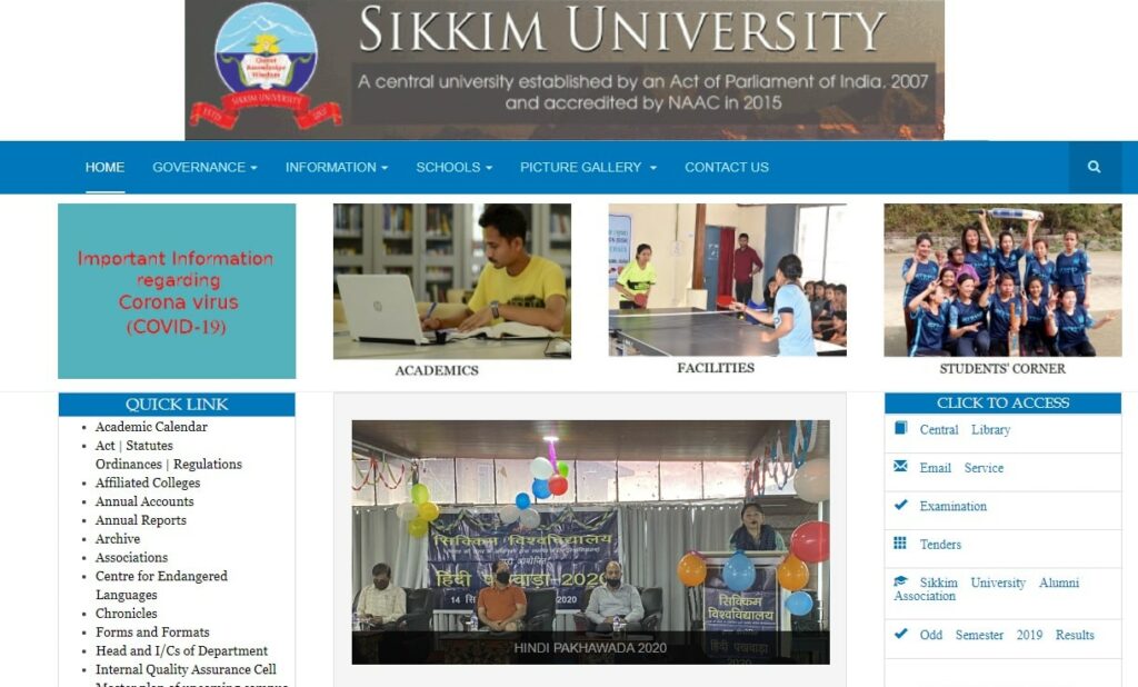 Sikkim University Time Table 2021