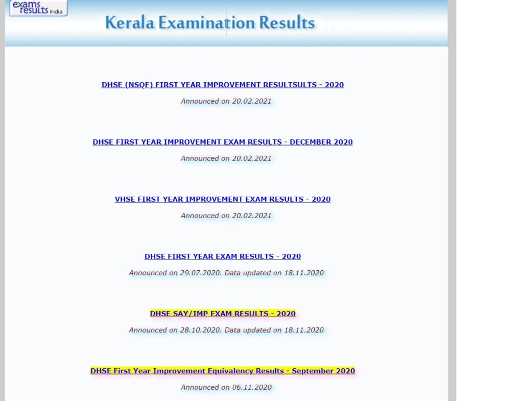 Kerala SSLC Result 2021 keralaresults.nic.in Class 10 Results