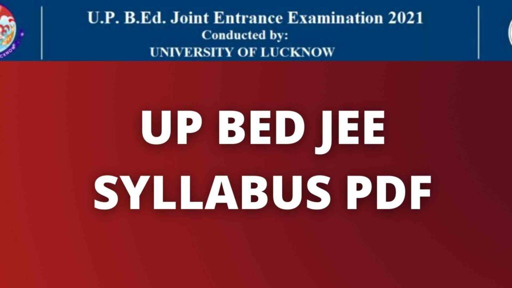 UP BED JEE SYLLABUS PDF