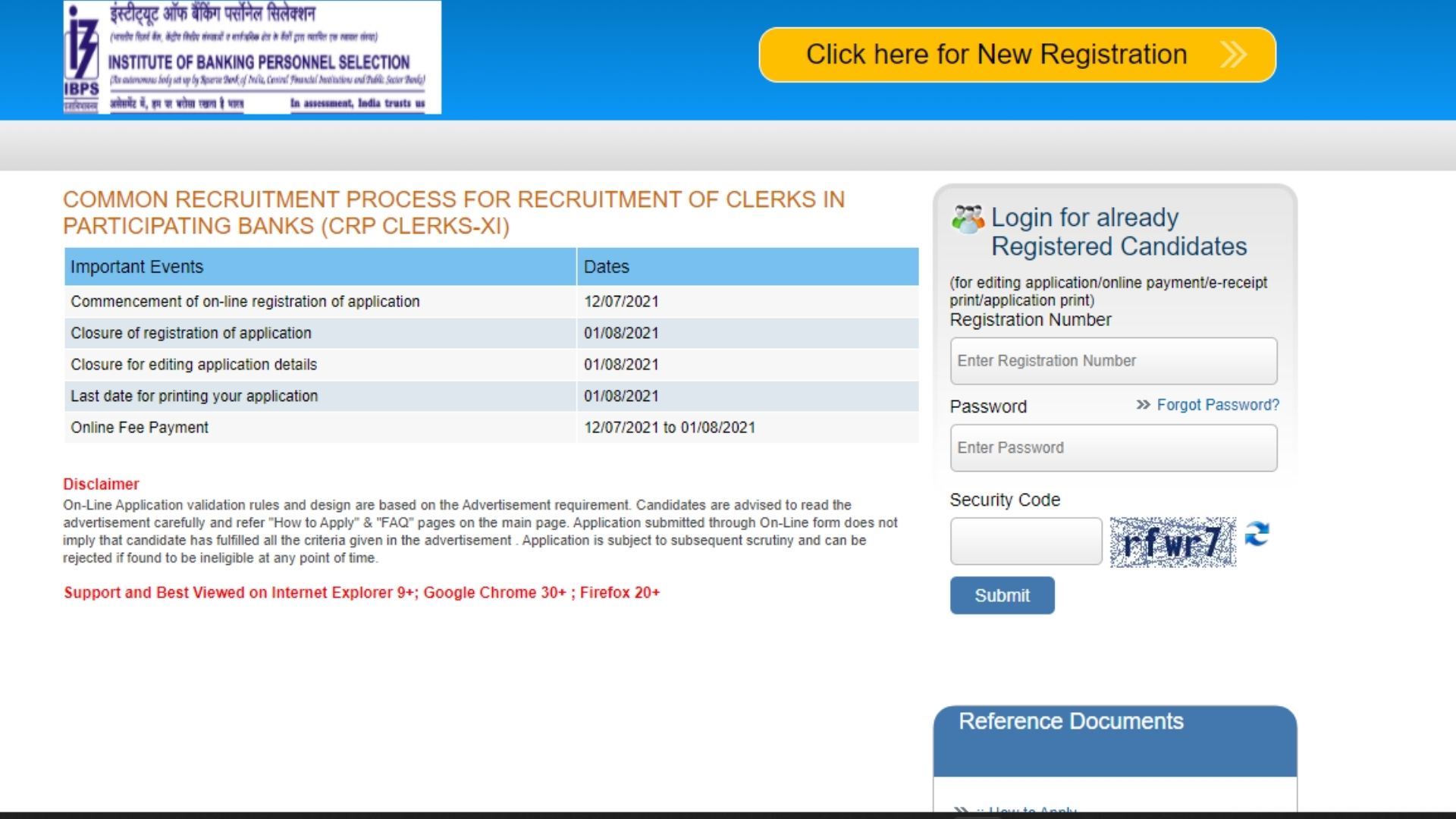 IBPS Clerk Apply Online 2022 CRP Clerk XI Recruitment, Notification PDF