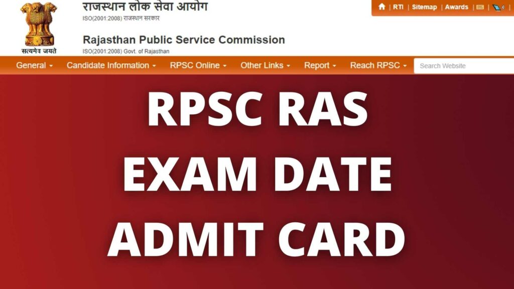 RAS Admit Card 2021 at rpsc.rajasthan.gov.in 27 October Exam Date