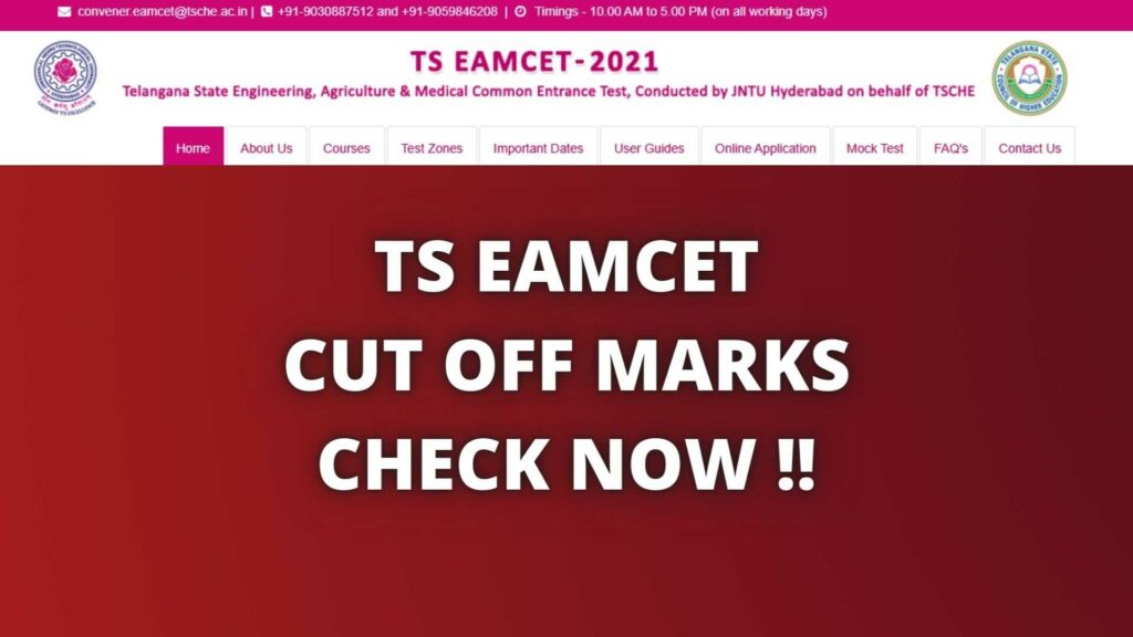 TS EAMCET CUT OFF MARKS