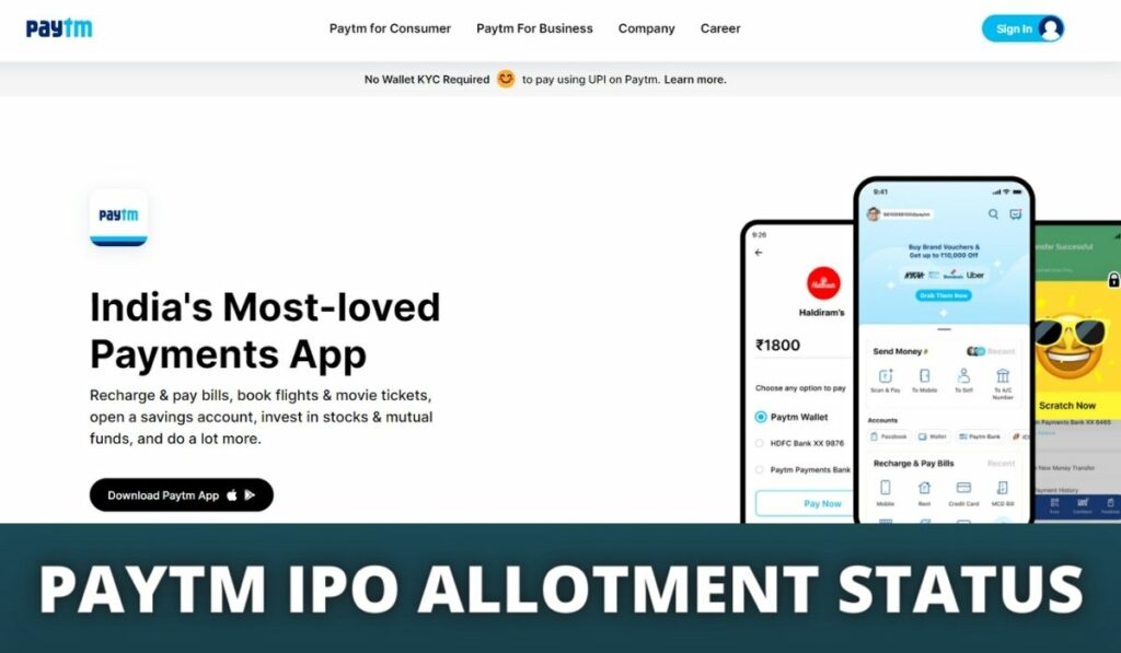 Paytm IPO Allotment Status
