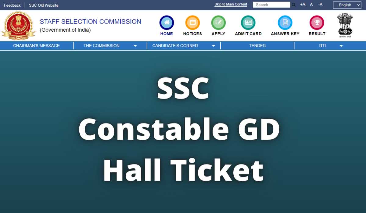 ssc.nic.in Constable GD Hall Ticket 2021
