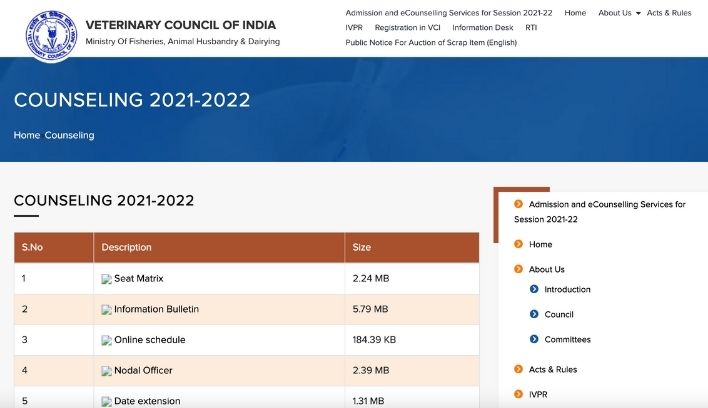 VCI 2nd Seat Allotment Result 2022
