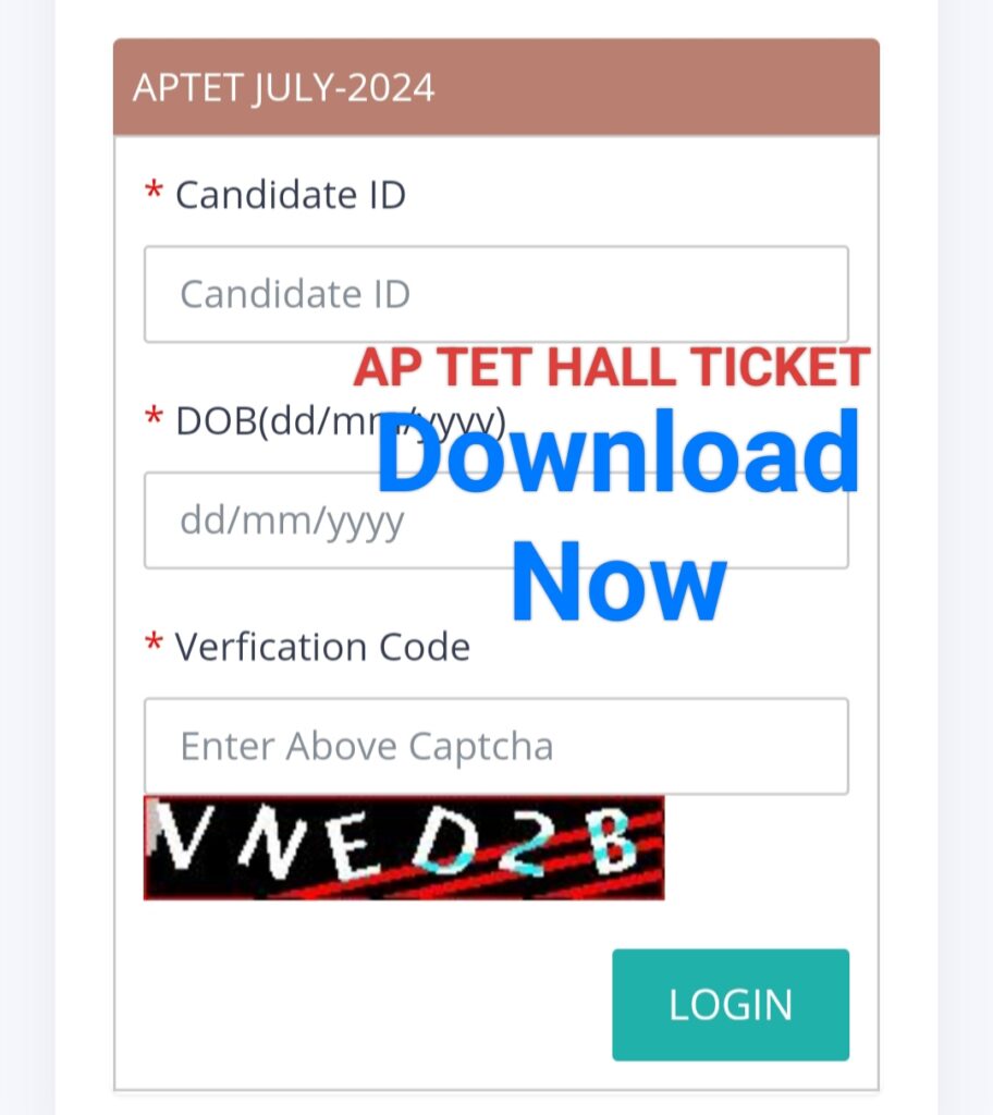 AP TET Hall Ticket Download 2024: Direct Link